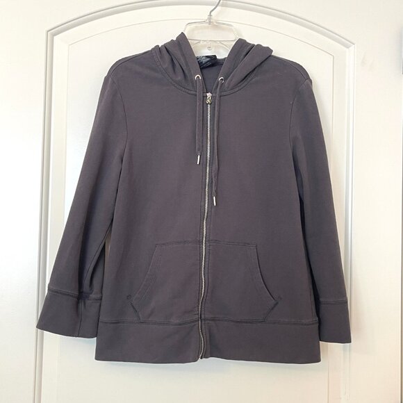 Express Hoodie Medium Dark Gray Embellished Vintage Full Zip - Picture 2 of 7
